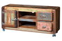 GINER Y COLOMER Mueble de TV en madera reciclada multicolor
